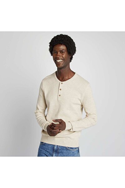 KIABI Piqué knit sweater BEIGE