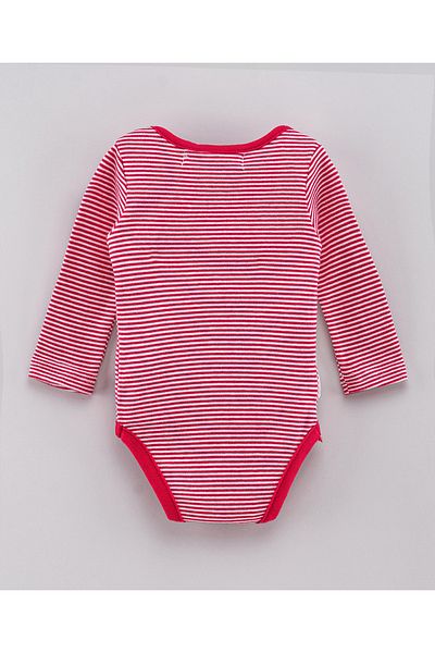 Minoti Heart Stripe Bodysuit - Red
