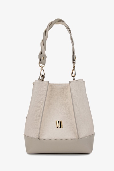 Valmenti Kadın Hakiki Deri Bej Omuz Çanta