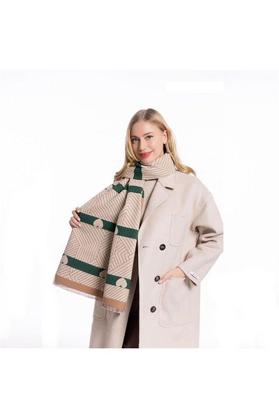 FENZA SCARF Fenza Y-810-3 Double Sided Wool Cashmere Scarf