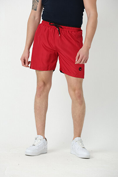 rlt relax time Men's Red-black Garnished Embroidered Pool-Sea Shorts