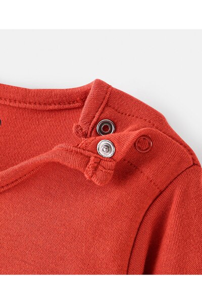 Bonfino Bonfino Embroidered Fox Onesies - Red