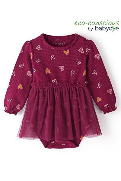 Babyoye Babyoye Eco Conscious 100% Cotton Full Sleeves Frock Style Onesie wit...