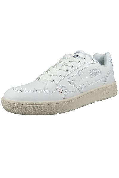 British Knights Herren Low Sneaker Jura Low Top B49-3620 Weiß 02 White/Black Kunstleder