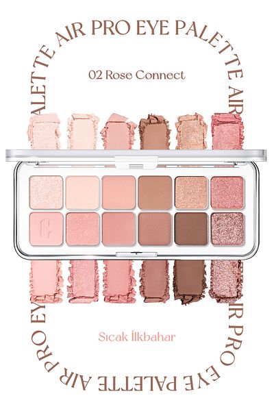 CLIO Clio Pro Eye Palette Air - Eye Shadow Palette with Light Texture and Intense Colors (02 Rose Connect)