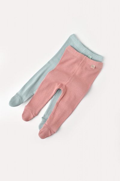 BabyCosy Set 2 pantaloni cu botosei bebe unisex - Mint/Rose, BabyCosy, 3-6 luni
