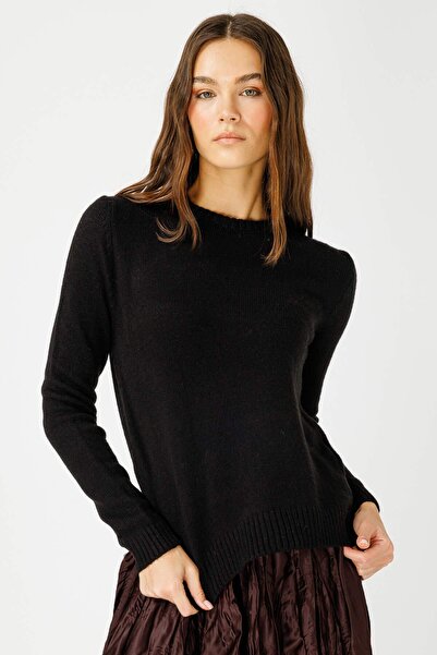 Hooopstore Πλεκτό Crew Neck Fit Μαύρο Πουλόβερ