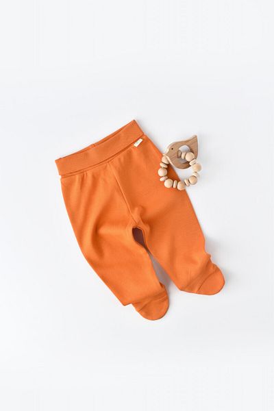 BabyCosy Pantaloni cu Botosei - Bumbac organic Portocaliu BabyCosy, 6-9 luni