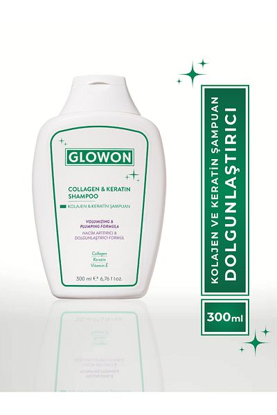GLOWON Volume Enhancing Shampoo Containing Collagen & Keratin 300 ml