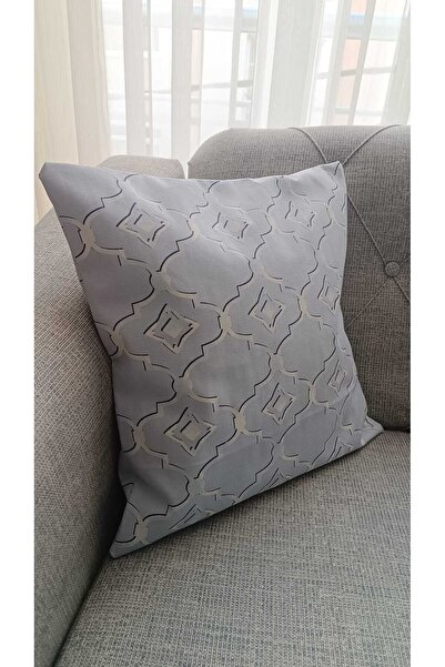 Kunku Geometrik desenli çift taraf baskılı leke tutmaz tekli kırlent kılıfı