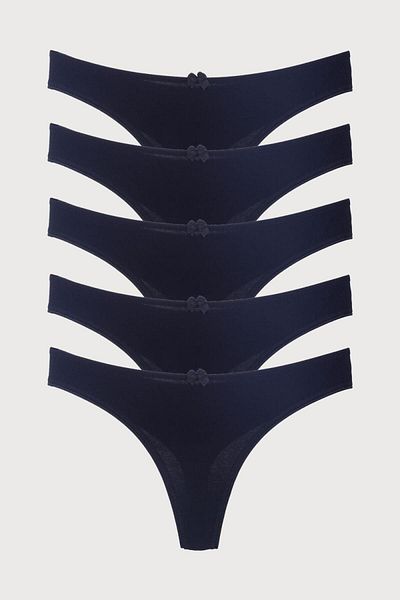 Nicoletta Women's Thong 5-Piece Panties Black