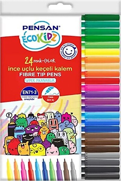 Pensan Kidz Keçeli Kalem 24 Renk İnce Uçlu 5000