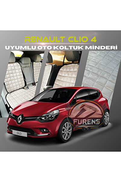 SHOOPLAA مجموعة وسائد مقعد السيارة لرينو كليو 4 باللون البيج مع جيوب من الريش...