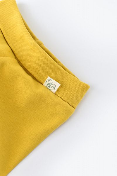 BabyCosy Pantaloni cu Botosei - Bumbac organic Galben pal BabyCosy, 3-6 luni