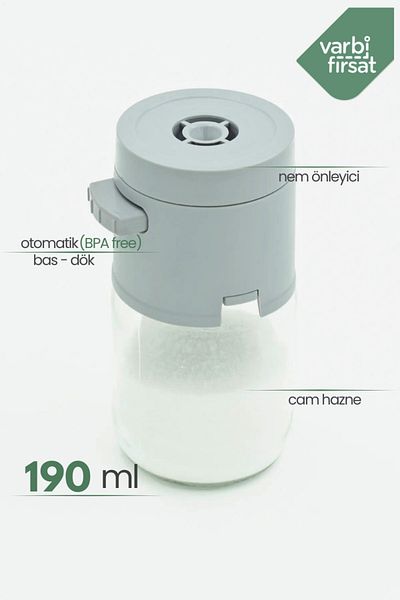 Varbifırsat Automatic Adjustment Button Press Glass Salt Shaker Spice Holder New Generation Salt Shaker Sugar Shaker Pepper Shaker