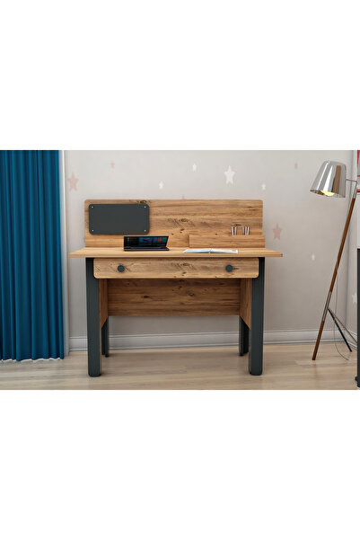 ARNETTİ Valerin Modern Tasarım Çalışma Bilgisayar Masası Atlantik Çam Antrasit - Valerin