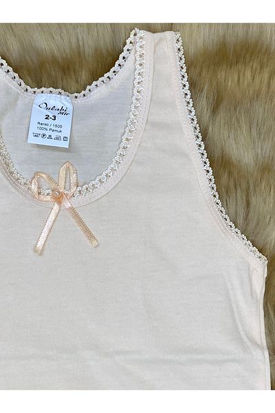 skycott Girl's Tank Top Thick Strap Bow Detail 100% Cotton