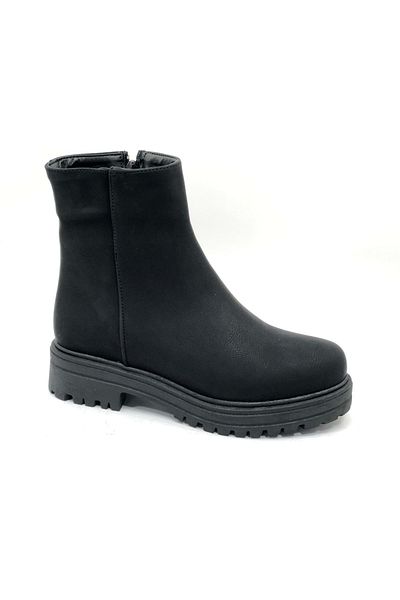 KCMN Ayakdaş 2306 Αντιολισθητική σόλα Flat Boots Γυναικείες Μπότες ΜΑΥΡΟ