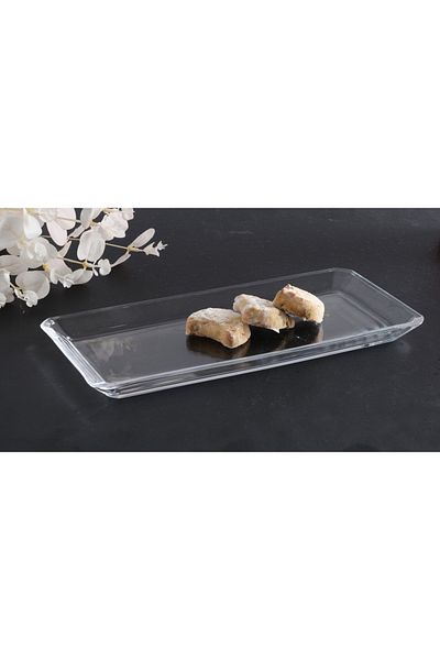 Paşabahçe Grace Crystallin Service Presentation Plate Crystal Glass 4 Pieces