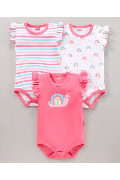 Babyhug Onesies نمط الحلزون - متعدد الألوان