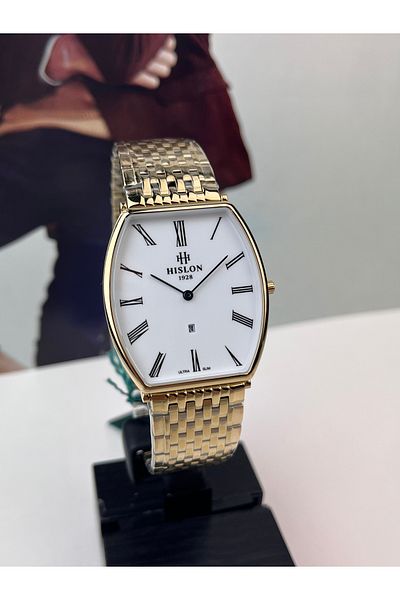 Hislon Classic Gold Ultra Slim Men's Wristwatch 3 Atm Waterproof