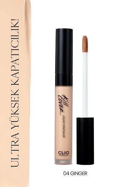 CLIO كونسيلر CLIO Kill Cover Liquid Concealer مع ملمس ناعم يدوم طويلاً (04 زنجبيل)
