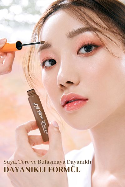 CLIO Intense Pigmented, Triangular Brush Tip Eyebrow Mascara Clio Kill Brow Color Brow Lacquer (01 Natural Brown)