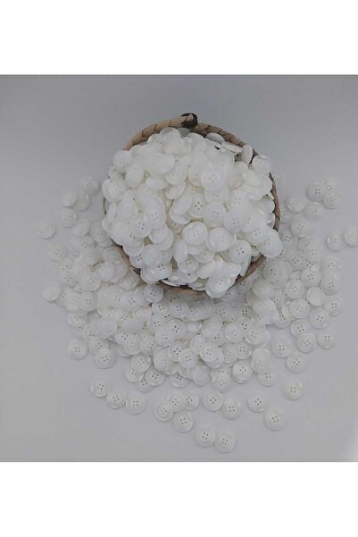 Tasarım Off-White Patterned 2 cm Diameter Polyester Button 20 Pieces.