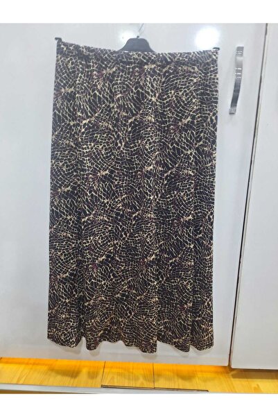 NUR TEKSTİL kadın anne   siyah desenli 8 parçalı beli lastikli mimoza örme ku...