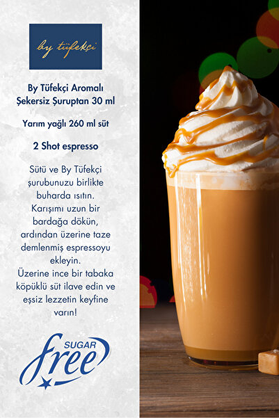 By Tüfekçi Şekersiz (SUGAR FREE) 4 Adet Deneme Şurup Seti Kahve Ve Kokteyl Şurubu Kalorisiz Formül (4X60ML)