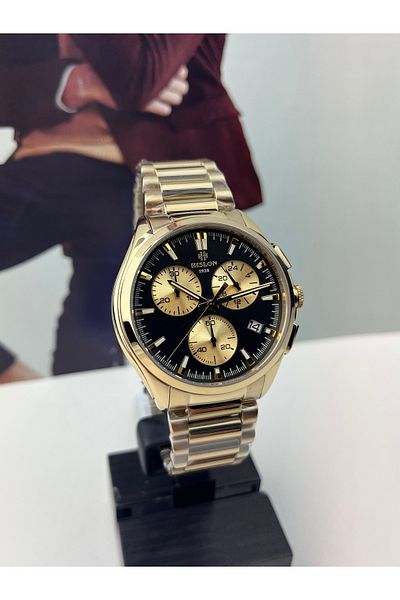 Hislon Gold Men's Wristwatch 10 Atm Waterproof