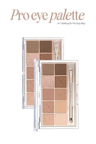 CLIO Clio Pro Eye Palette - Eye-Catching Colors, Intense Pigmented Eyeshadow Palette (11 Walking On The Cozy Alley)