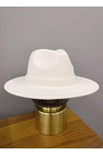 nuit Pearl Bridal Hat / Wedding Hat / Bridal Accessory / White Boater Hat