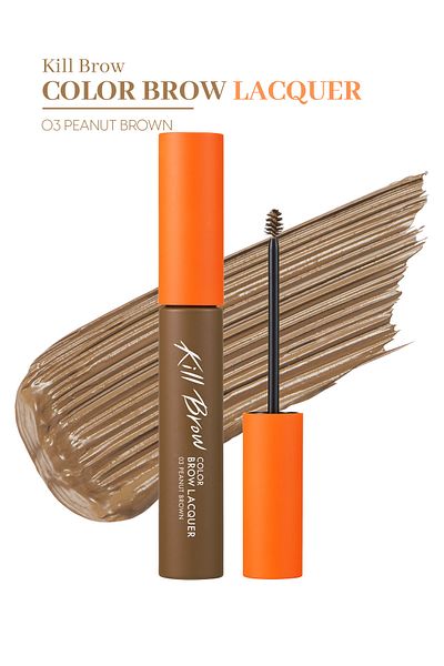 CLIO Clio Kill Brow Color Lacquer - Intense Pigmented, Triangle Brush Tip Eyebrow Mascara (03 Peanut Brown)