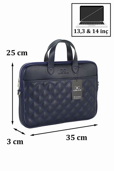 TB Terzi Bey حقيبة كمبيوتر محمول Case Club مقاس 13.3 بوصة و14 بوصة باللون الأزرق الداكن