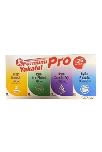 Orzax Ocean Formunu Yakala — Bromelain + Krom Pikolinat + Çörek Otu Yağı + Pr...