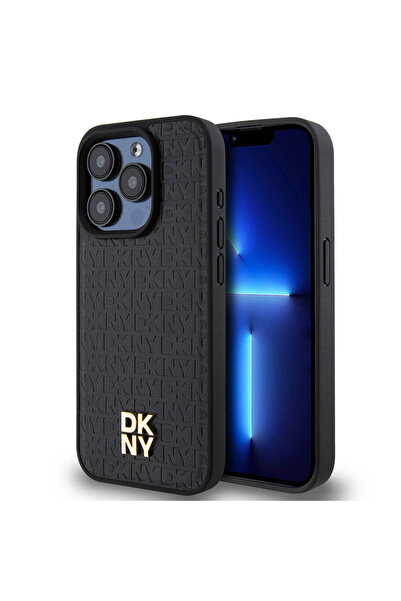 Dkny iPhone 15 Pro Kılıf DKNY  Lisanslı Magsafe Şarj Özellikli 3D Yazılı Repe...