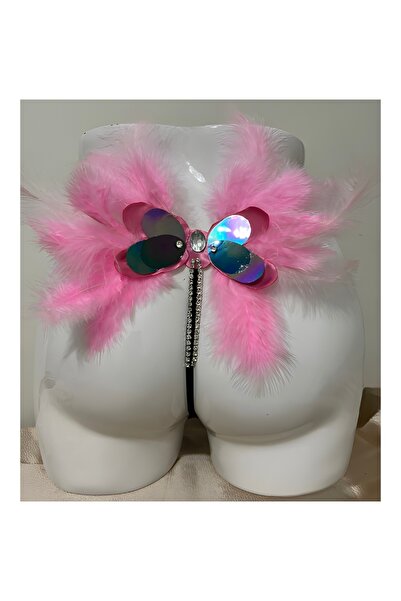 UNDERWORLD Pembe Kuş Tuyu Kanat Pamuklu Kadin String