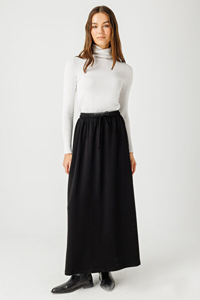 Hooopstore Μαύρη ίσια φούστα με ελαστική μέση