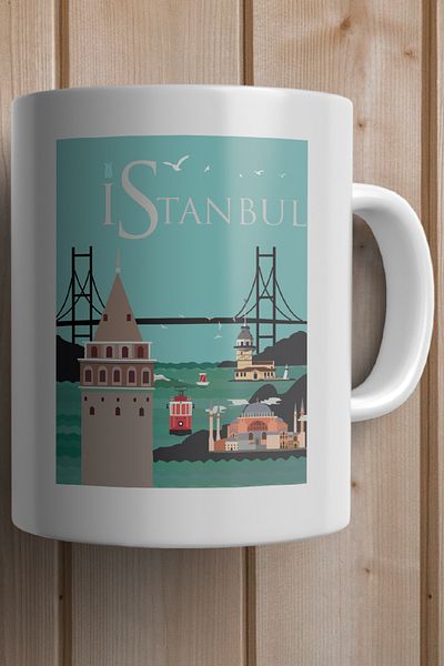 South Steel كوب إسطنبول المطبوع المميز