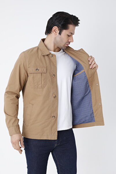 Cordial Ανδρικό εποχιακό παλτό με κουμπιά 4 τσέπες 100% βαμβακερό ύφασμα