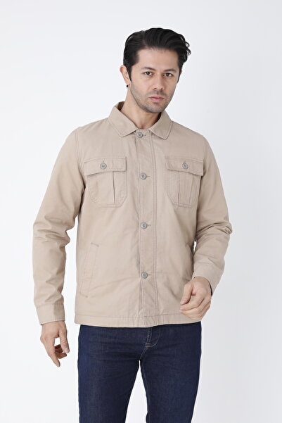 Cordial Ανδρικό εποχιακό παλτό με κουμπιά 4 τσέπες 100% βαμβακερό ύφασμα