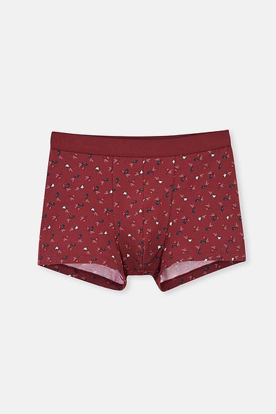 Dagi Claret Red-Black 5210 3-Pece μοτίβο βαμβακερό μπόξερ