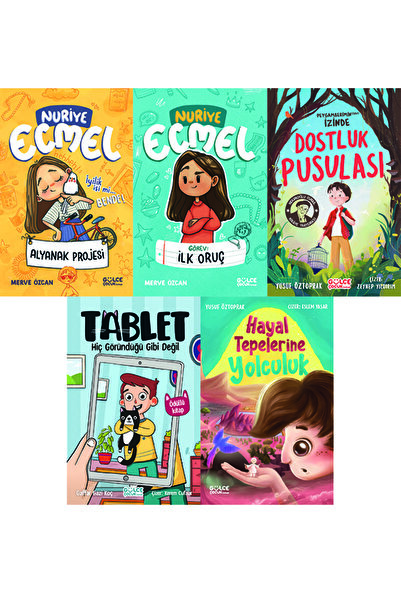 Gülce Kitap 3. ve 4. Sınıf Okuma Seti 5 Kitap Nuriye Ecmel-1-2-Dostluk Pusulası-Tablet-Hayal Tepelerine Yolculuk