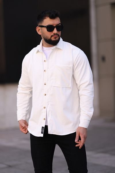Newtime Men's Oversize Velvet Shirt Lapel Long Sleeve Winter Shirt
