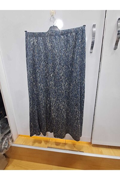 NUR TEKSTİL kadın anne   lacivert desenli 8 parçalı beli lastikli mimoza örme...