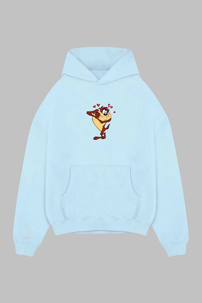 New Shine Φούτερ με κουκούλα Unisex Oversize με κανονική εφαρμογή, μακρυμάνικο φούτερ με κουκούλα Tasmanian Devil