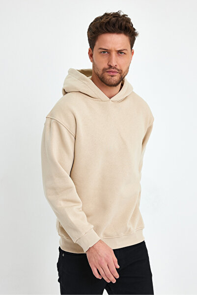 New Shine MEN'S STRAIGHT POCKET OVERSIZE HOODIE SWEATSHIRT