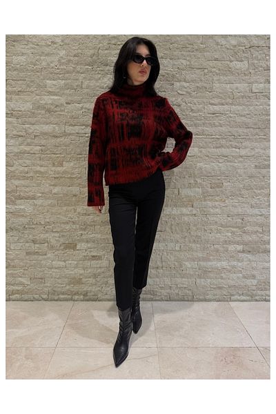 DEQ FASHION Color Transition Turtleneck Soft Sweater