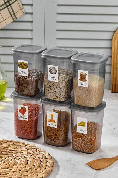 Poomy 6-Piece 1200 ml Label Gift Storage Container with Leakproof Lid - Seasoning Set